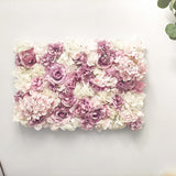 Christmas Gift 60x40cm Artificial Flowers DIY Wedding Decoration Flower Wall Panels Silk Rose Flower Purple Romantic Wedding Backdrop Deco