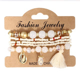 Vintage Ethnic Multilayer Big beads Bracelets Boho Statement Flower Bracelet Bangles For Women Summer Jewelry