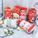 Christmas Gift 3/10Pcs Santa Gift Bag Candy Bag Snowflake Crisp Drawstring Bag Merry Christmas Decorations for Home New Year  Noel Presents