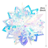 Back to school supplies Cifeeo  Iridescent Shiny Rainbow Honeycomb Snowflake Xmas Tree Star Fan Curtains For Birthday Party Wedding Christmas Decor