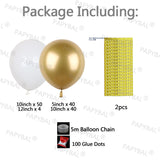 138pc White Gold Balloons Garland Arch Chrome Metallic Latex Ballon Gold Foil Curtain Wall Backdrop Wedding Birthday Party Decor