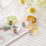 3Pcs Ins Korea Colorful Fashion Y2k Resin Heart Ring Set Acrylic Thick Round Rings For Women Party Wedding Jewelry Ring Set