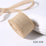 2M/Roll Natural Jute Burlap Hessian Ribbon Wedding Party New Year Home Decorations DIY Scrapbooking Crafts Gift Wrapping Tape