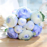 Christmas Gift 1 Bouquet Artificial Rose Bouquet Decorative Silk Flowers Bride Bouquets for Wedding Home Party Decoration Wedding Supplies1