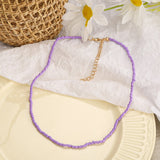 Cifeeo New Lovely Daisy Flower Colorful Beads Pearl Clavicle Choker Necklace for Women Girls Spring Summer Jewelry Wholesale