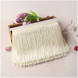 10yards 10cm Width Polyester Tassel Fringe Encryption Double Thread Lace Trimming for Latin Dress Curtain Diy Fabric Accessories