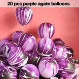 Back to school decoration Cifeeo  20Pcs Metallic Confetti Agate Marble Balloon Latex Transparent Ballon Baby Shower Wedding Birthday Party Decoration Globo