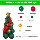 Cifeeo Christmas Tree Balloons Pillar Green Red Chrome Gold Latex Balloon DIY Balloon Christmas Tree for Christmas Anniversary Decorati