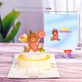 Happy Birthday Card for Girl Kids Wife Husband 3d Birthday Cake Pop-Up Greeting Cards Postcards Gifts with Envelope