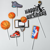 1Set/lot Basketball Football Theme Party Happy Birthday Banner Cake Topper For Kids Boy Birthday Party Cake Decorations Supplies
