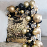 Christmas Gift 101pcs Chrome Gold Black Balloons Arch Garland Kit Gold Sequins Balloons for Wedding Graduation Birthday Christmas Party Decor