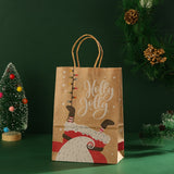 6pcs Gift Pakcaging Kraft Paper Bag Birthday Party Wedding Christmas New Year Child Favors Cookies Snack Decoration