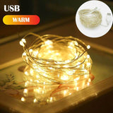 Christmas Gift 5 Colors LED Outdoor Light String Fairy Garland Battery Power Copper Wire Lights For Christmas Festoon Party Wedding