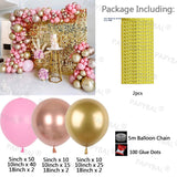 Macaron Baby Pink Gold Balloon Garland Arch With Foil Curtain Wedding Birthday Valentine Party Wall Backdrop Decors Air Globos