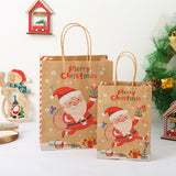 6pcs Gift Pakcaging Kraft Paper Bag Birthday Party Wedding Christmas New Year Child Favors Cookies Snack Decoration