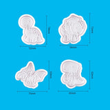 Christmas Gift 4PCS/SET 3D Animal Cookie Mold Food Grade Plastic Dinosaur Biscuit Cutter Jungle Party Baking Tools Party Cupcake DIY Supplies