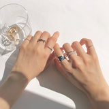 Punk Gold Wide Chain Rings Set For Women Girls Fashion Irregular Finger Thin Rings Gift 2021 Female Jewelry Party