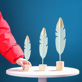 Christmas Gift Modern Feather Wooden Decorations Table Fairy Garden Miniature Figurines Fashion bird Home Decoration Accessories