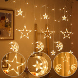 Star Moon Led Curtain Garland String Light Eid Mubarak Ramadan Decoration Islam Muslim Party Decor Eid Al Adha Gift Eid Mubarak