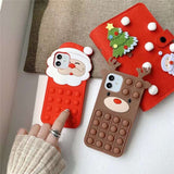Agrotera Soft Silicone Case Cover for iPhone 7 8 Plus X XS XR 11 SE 2020 12 13 Mini Pro Max Pop it Christmas Gift Santa Claus