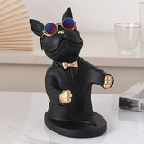 Cifeeo Home Decoration Accessory Figurine Miniature French Bulldog Sculpture Wine Rack Table Decor Modern Living Room Decorative Statue