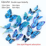 Cifeeo  18Pcs Black And White 3D Effect Crystal Butterflies Wall Sticker Beautiful Butterfly For Kids Room Wall Decals Home Decoration