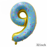 Christmas Gift 32Inch Donut Digital Foil Balloon Christmas Fruit Ice Cream Helium Balloon Birthday Party Decoration Kids Digital Balloon Showe