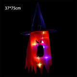 Christmas Gift Halloween Decoration Witch Hat LED Lights Halloween Elf Ears Kids Home Party Decor Supplies Outdoor Tree Hanging Ornament Diy