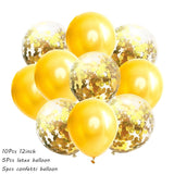 10Pcs Metal Latex Balloons Confetti Balloon Set For Wedding Birthday Party Balloon Decoration Baby Shower Helium Balloons