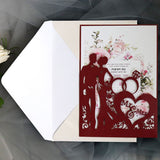 10pcs Laser Cut Wedding Invitations Card Bride And Groom Cute Rings Elegant Greeting Card Valentine's Day Wedding Party Supplies