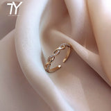 2023 new fashion geometric woven twist open rings Korean classic copper alloy female jewelry girlfriends gift accessories ring