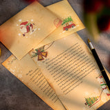 Christmas Gift 6pcs Vintage Christmas Kraft Letter Paper Santa Claus Snowman Letter Pad Gift Envelopes Xmas Party DIY Invitation Greeting Card