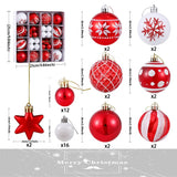 Christmas Gift 42pcs Boxed Christmas Tree toys Decorations Ball Bauble Xmas Party Hanging Ball Ornaments Decorations for Home New Year Navidad