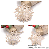 Christmas Gift 6PCS/Lot Vintage Christmas Snowflakes Wooden Pendants Ornaments Wood Craft  Kids Toys Christmas Decorations Tree Ornaments Gifts