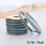 10M/Roll Vintage Jute Burlap Rolls Hessian Ribbon With Lace Wedding Party Xmas New Year  Decoration DIY Craft Gift Wrapping