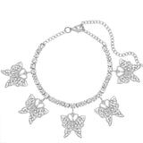 New Bling Dragon Crystal Tennis Chain Anklet for Women Fashion Gold Silver Color Rhinestone Anklet Foot Chain Jewelry Wholesale