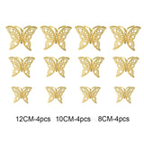 12PCs/Set 3D Hollow Decorative Butterfly Wall Stickers For Kids Rooms Home Decor Fridge Stickers DIY Party Wedding Butterflies