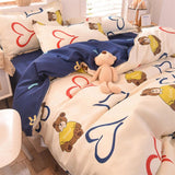 Cifeeo Nordic 220x240 Duvet Cover Bed Linen Bedding Set Cute Printed Quilt Cover Bedsheet Pillowcase Single Queen King Size Bedclothes