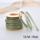 10M/Roll Vintage Jute Burlap Rolls Hessian Ribbon With Lace Wedding Party Xmas New Year  Decoration DIY Craft Gift Wrapping
