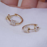 Luxury Super Shine CZ Buckle Earrings High Quality Delicate Zircon Circle Earring Jewelry Pendant Accessories