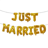 Cifeeo  Just Married Banner Flag Mr Mrs Bunting Garland Wedding Decoration Groom Bride To Be Balloon Valentines Day Event Party Supplies