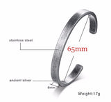 Christmas Gift MEN TWISTED C BANGLE WITH SMALL WRIST MOBIUS BRACELET ANTIQUE SILVER COLOR STACKING CUFF BANGLE STAINLESS STEEL UNISEX JEWELRY