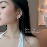 Back to school New Arrival Fashion Drop Earrings  Trendy Bowknot Women Dangle Earrings Korean New Tassel Butterfly  Long Earrings Jewelry