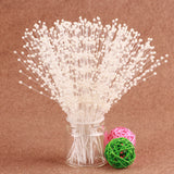 10/20pcs Bunch String Pearl Sticks Bridal Bouquets White Beaded Handmade Flower Stem Beads Wedding Party Decor Christmas gift