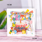 Happy Birthday Card for Girl Kids Wife Husband 3d Birthday Cake Pop-Up Greeting Cards Postcards Gifts with Envelope