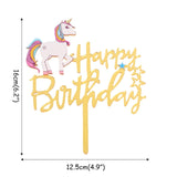 Unicorn Cake Topper Rainbow Cloud Balloon Cupcake Topper Kids Birthday Cake Flags Decor Baby Shower Girl Favors Cake Decorating