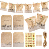 Christmas Gift 24Sets Vintage Kraft Paper Bags Santa Claus Elk Merry Christmas Gift Bags Xmas Party Favor Bags Candy Cookie Packaging Supplies