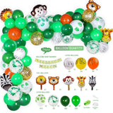 PATIMATE 167pcs Green Balloon Garland Latex Balloon Arch Safari Jungle Party Wild One Birthday Party Decoration Kids Baby Shower