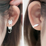 Cat Fish Stud Earrings for Women Gift Asymmetrical Earrings  Hypoallergenic Jewelry Prevent Allergy