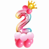 1set Rainbow Unicorn 32inch Foil Number Balloons Kids Birthday Party Decoration Helium Number Balloon Event Baby Shower Decor